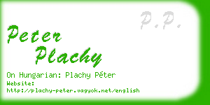 peter plachy business card
